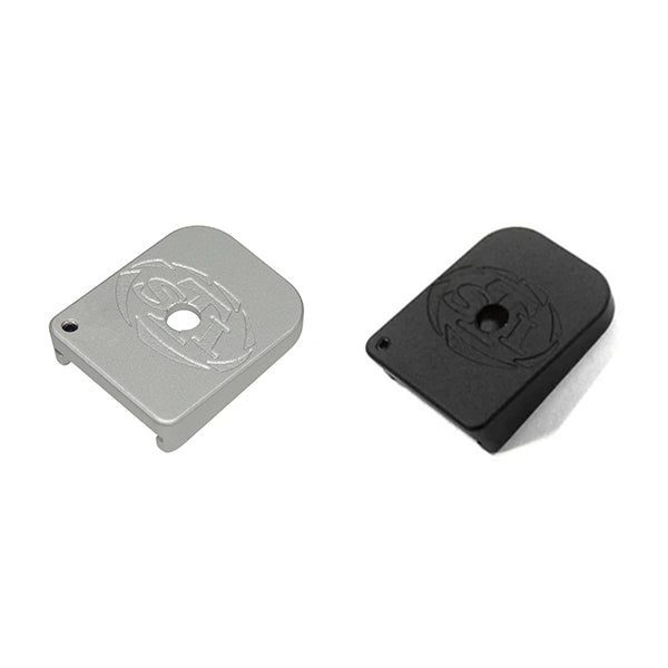 Load image into Gallery viewer, 5KU Aluminum STI Style Magazine Base for Marui Hi-Capa Airsoft ( GB-261 ) Black & Silver
