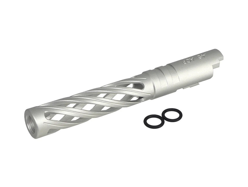 Load image into Gallery viewer, 5KU 5.1 Inch Aluminum Hollow Outer Barrel for Marui Hi-Capa-Silver #5KU-GB-557-SV