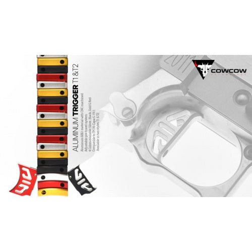 Load image into Gallery viewer, COWCOW Aluminum Trigger T1 - Red For Marui Hi-Capa #CCT-TMHC-062