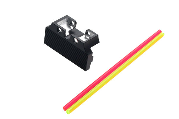 Load image into Gallery viewer, COWCOW Fiber Optic Rear Sight Plate for Marui Hi-Capa #CCT-TMHC-123 Black
