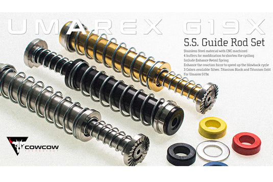 COWCOW Stainless Steel Guide Rod Set For Umarex G19x (Silver)