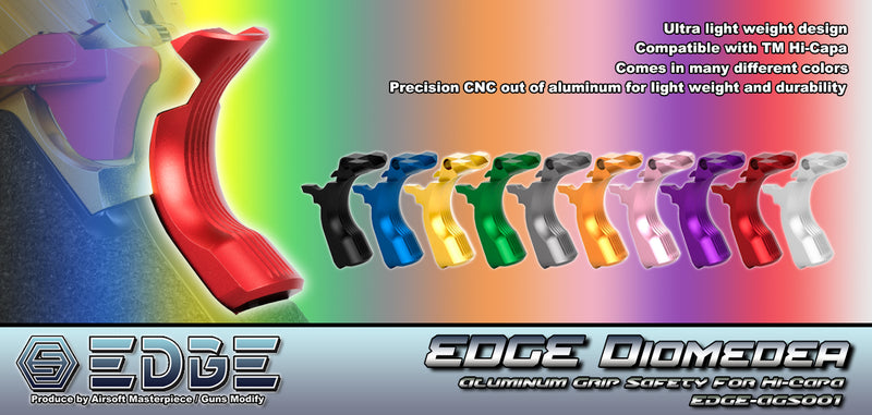 Load image into Gallery viewer, EDGE Custom “DIOMEDEA” Aluminum Grip Safety for Hi-CAPA #EDGE-AGS001