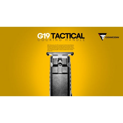 Load image into Gallery viewer, COWCOW G19 Tactical Cocking Handle - Silver for Tokyo Marui G19 #CCT-TMG-018