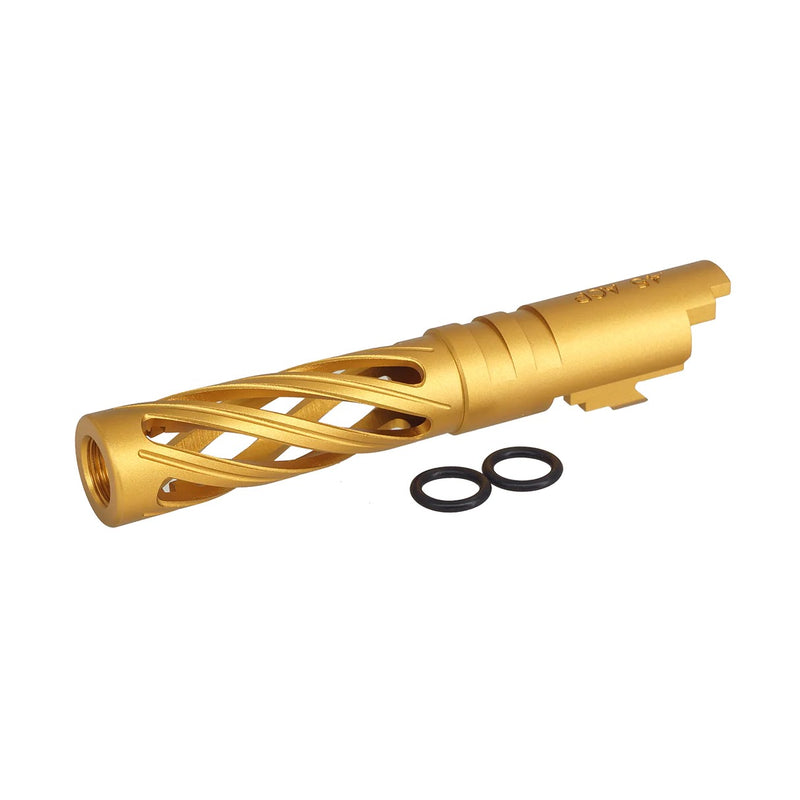 Load image into Gallery viewer, 5KU 4.3 Inch Aluminum Hollow Outer Barrel for Marui Hi-Capa-GOLD #5KU-GB-558-GD