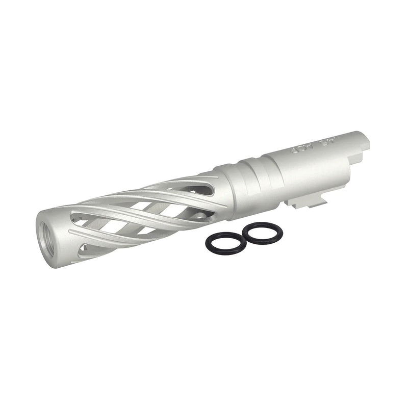 Load image into Gallery viewer, 5KU 4.3 Inch Aluminum Hollow Outer Barrel for Marui Hi-Capa-SILVER #5KU-GB-558-SV