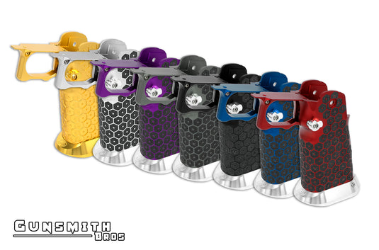 Gunsmith Bros Aluminum Grip for Hi-CAPA (Infinity HEX tape) - Purple