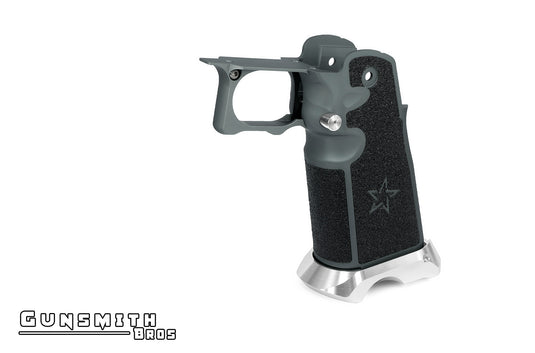 Gunsmith Bros Aluminum Grip for Hi-CAPA (STACCATO tape) - Grey