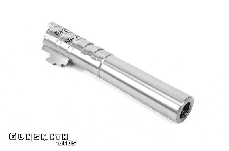 Load image into Gallery viewer, Gunsmith Bros Infinity SVP Steel 4.3 Outer Barrel for HI-CAPA 4.3 - Silver #GB-OBSVP43-SL
