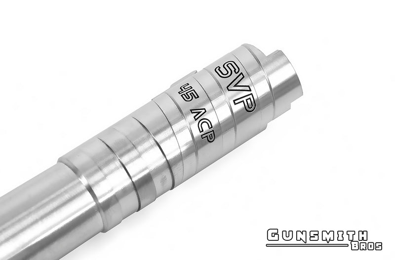 Load image into Gallery viewer, Gunsmith Bros Infinity SVP Steel 4.3 Outer Barrel for HI-CAPA 4.3 - Silver #GB-OBSVP43-SL