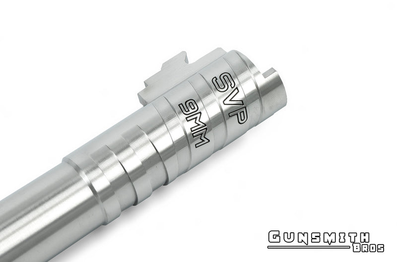 Load image into Gallery viewer, Gunsmith Bros Infinity SVP Steel 5.1 Outer Barrel for HI-CAPA 5.1 - Silver #GB-OBSVP51-SL