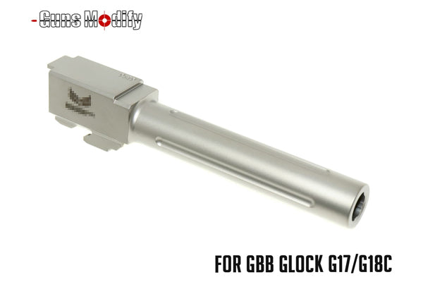 Load image into Gallery viewer, Guns Modify CNC SF Stainless Steel Fluted Barrel for Tokyo Marui G17/18C - Silver #GM0426