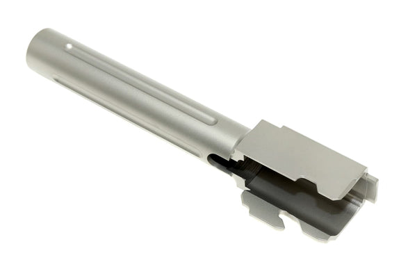 Load image into Gallery viewer, Guns Modify CNC SF Stainless Steel Fluted Barrel for Tokyo Marui G17/18C - Silver #GM0426