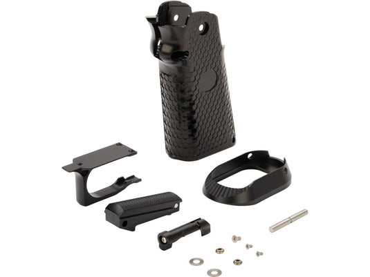 KF CNC Aluminum Grip for Tokyo Marui Hi-Capa Airsoft Pistols - Black 