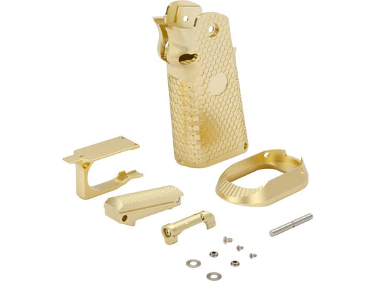 KF CNC Aluminum Grip for Tokyo Marui Hi-Capa Airsoft Pistols - Gold 