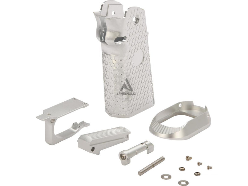Load image into Gallery viewer, KF CNC Aluminum Grip for Tokyo Marui Hi-Capa Airsoft Pistols - Silver #KF51-301SV