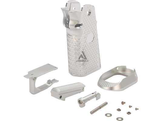 KF CNC Aluminum Grip for Tokyo Marui Hi-Capa Airsoft Pistols - Silver