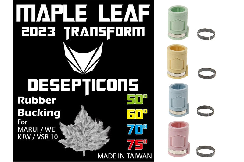 Load image into Gallery viewer, Maple Leaf 2023 Transformers "Decepticons" Hop Up Rubber Bucking for Marui TM / WE / KJW GBB & VSR ( Degree 50° / 60° / 70° / 75° )