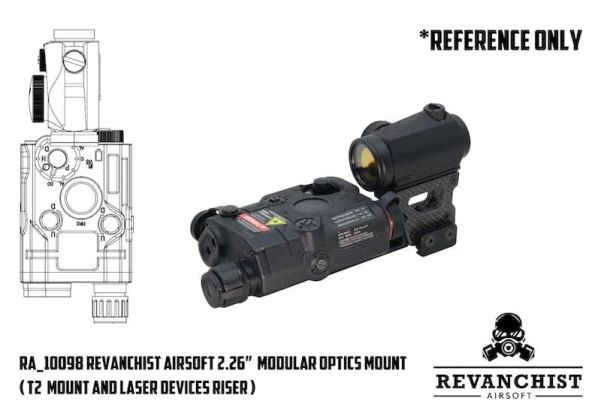 Load image into Gallery viewer, Revanchist Airsoft Modular Optics Mount for T2 Mount & Laser Devices Riser (2.26 inch, Black) #RA_10098_V2