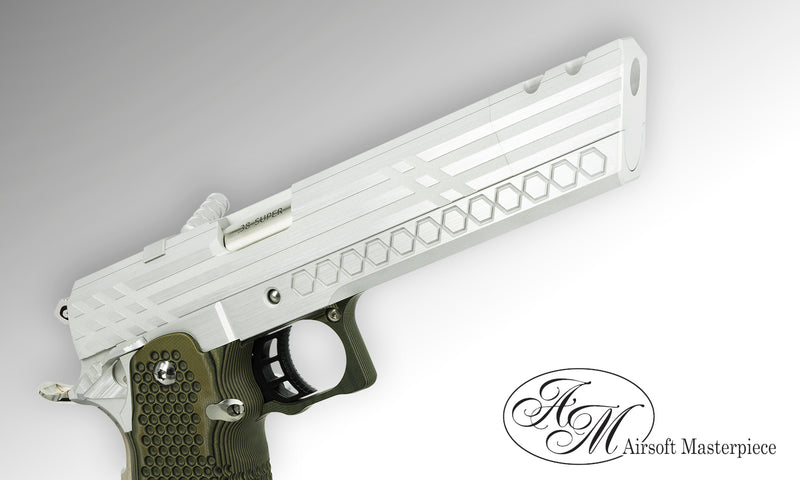 Load image into Gallery viewer, Airsoft Masterpiece SMOKING HOLES Open Slide Kit for Hi-CAPA - Silver #SK-SHK-OSL
