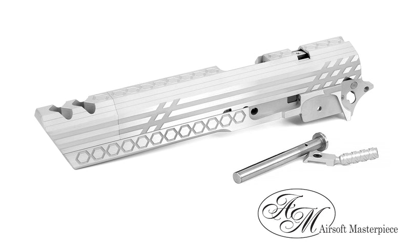 Load image into Gallery viewer, Airsoft Masterpiece SMOKING HOLES Open Slide Kit for Hi-CAPA - Silver #SK-SHK-OSL