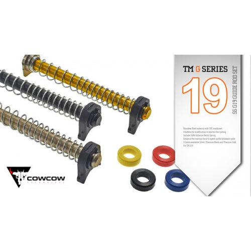 COWCOW Stainless Steel G19 Guide Rod Set - Gold for G19 - Black