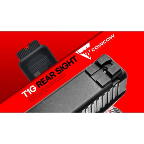 COWCOW T1G Rear Sight for Tokyo Marui TM G17 & G19 Gen3 and Gen4. WE G17 series, TM G17 Gen4