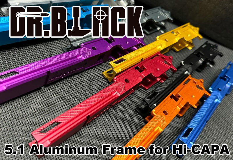 Load image into Gallery viewer, Dr. Black 5.1 Aluminum Frame – Type 5 for Hi-CAPA - Black