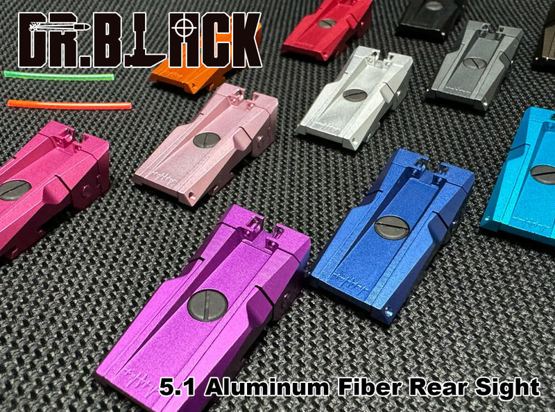 Load image into Gallery viewer, Dr. Black 5.1 Aluminum Fiber Rear Sight for Hi-CAPA #TM-HCP-AFORS51
