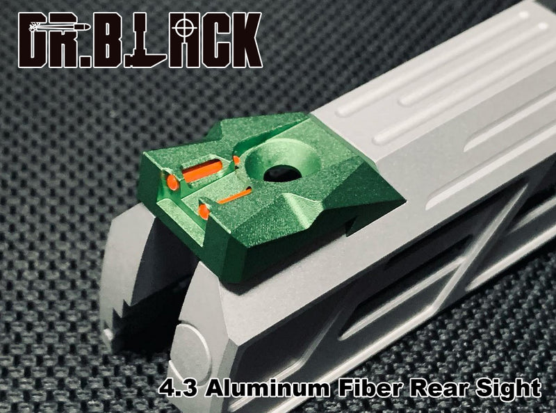 Load image into Gallery viewer, Dr. Black 4.3 Aluminum Fiber Rear Sight - Black #TM-HCP-ARS43-BK
