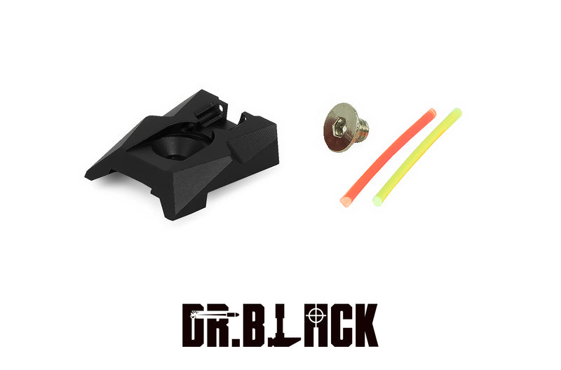 Load image into Gallery viewer, Dr. Black 4.3 Aluminum Fiber Rear Sight - Black #TM-HCP-ARS43-BK
