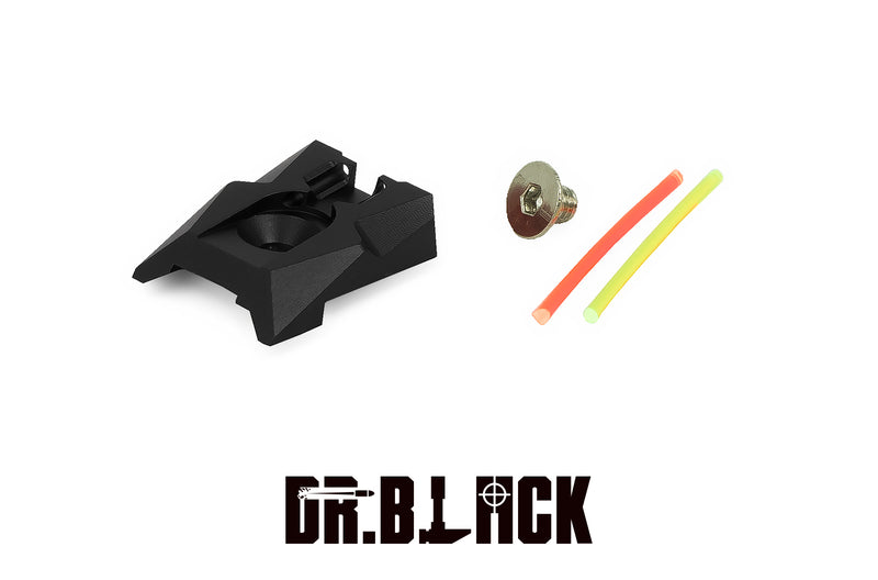 Load image into Gallery viewer, Dr. Black 4.3 Aluminum Fiber Rear Sight - Black #TM-HCP-ARS43-BK