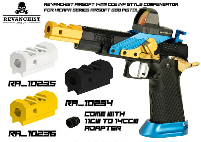 Load image into Gallery viewer, Revanchist 14mm CCW INF Style Compensator For Hi-Capa GBBP Series RA_10234