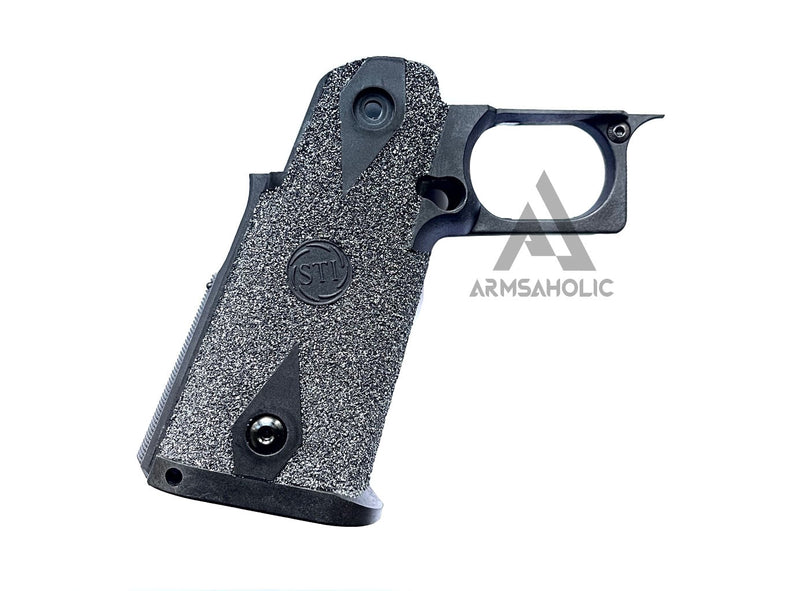 Load image into Gallery viewer, ArmsAholic Custom STI-style Silicon Carbide Lower Frame for Marui Hi-CAPA Airsoft GBB - Black
