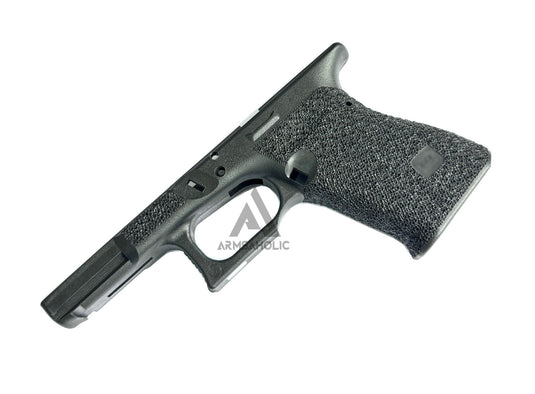 ArmsAholic Custom Roland ARS-Style Stippling Lower Frame for Marui G19 Airsoft GBB - Black