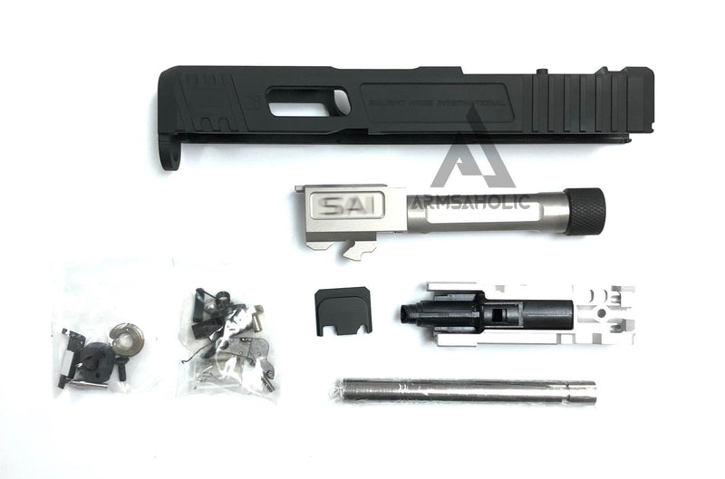 Load image into Gallery viewer, Guns Modify S-Style G26 RMR Slide Stainless Silver Threaded Barrel Set for Marui G26 GBB