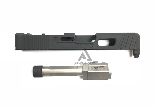 Guns Modify S-Style G26 RMR Slide Stainless Silver Threaded Barrel Set for Marui G26 GBB