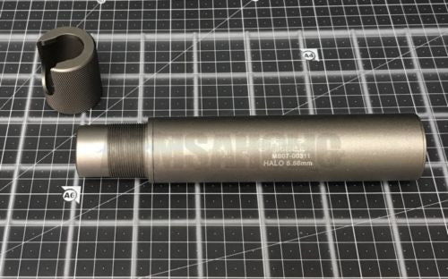 G Style Halo 5.56mm Silencer Suppressor for Tactical Airsoft - Silver