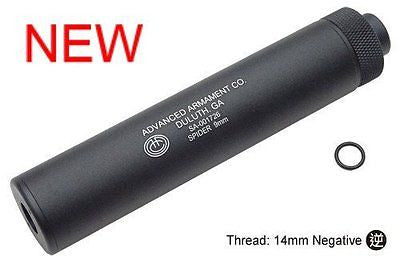 Guarder AAC Compact Pistol Silencer 14mm CW (Positive) / CCW (Negative) for Airsoft