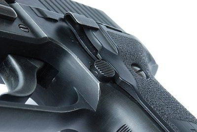 Load image into Gallery viewer, Guarder Steel Magazine Release Button for MARUI / KJ / WE P226 (Early Type) #P226-26(A)BK