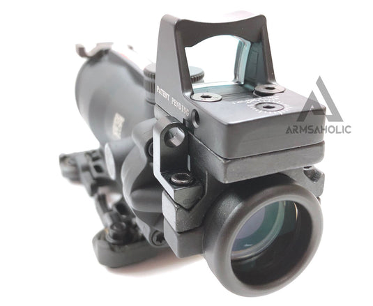 ACM ACO 4x32 Red Fiber Scope with RMR Sight A-Style Mount (Black) for Tactical Airsoft