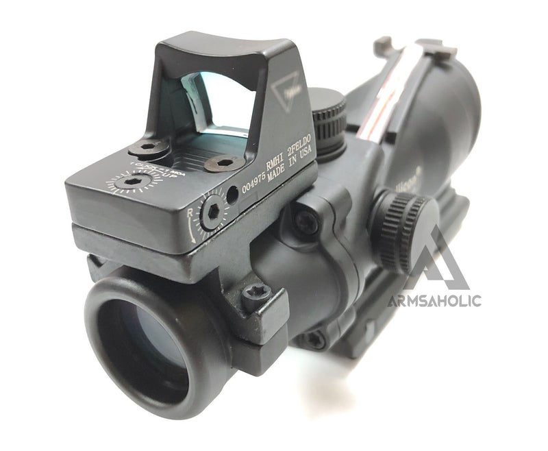 Load image into Gallery viewer, ACM ACO 4x32 Red Fiber Scope with RMR Sight A-Style Mount (Black) for Tactical Airsoft