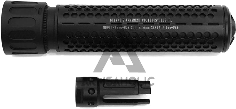 Load image into Gallery viewer, 5KU Metal Dummy KAC Style 180mm 556 QDC Silencer (14mm CCW, Black) 5KU-205B
