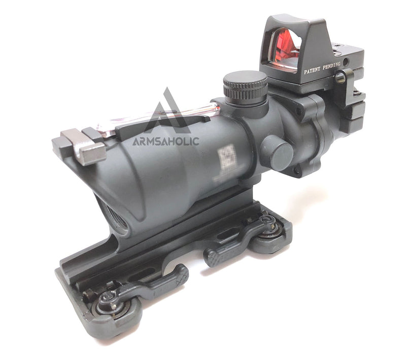 Load image into Gallery viewer, ACM ACO 4x32 Red Fiber Scope with RMR Sight A-Style Mount (Black) for Tactical Airsoft