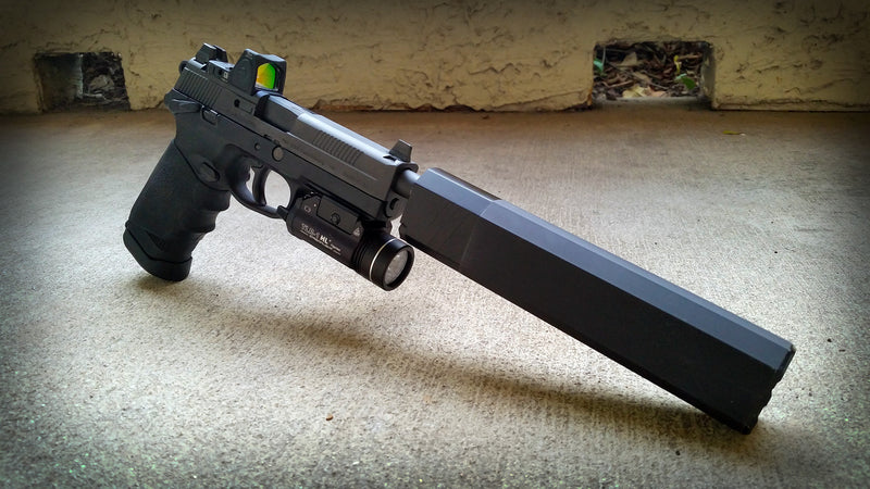Load image into Gallery viewer, Ace1Arms OSP Mock +14mm DUMMY 7" Suppressor (without inner barrel) - Black