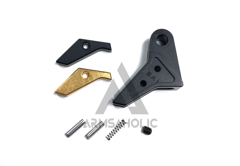 Load image into Gallery viewer, Bomber Airsoft S-Type CNC Aluminum Adjustable Trigger for Marui/VFC G-Series - Black