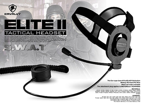 Cavalvy Elite II Tactical Headset ( Black / Motorola Talkabout )