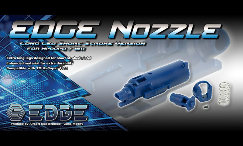 Load image into Gallery viewer, EDGE Custom &quot;Long Legs Short Stroke Version&quot; Nozzle for Hi-CAPA/1911 - Blue
