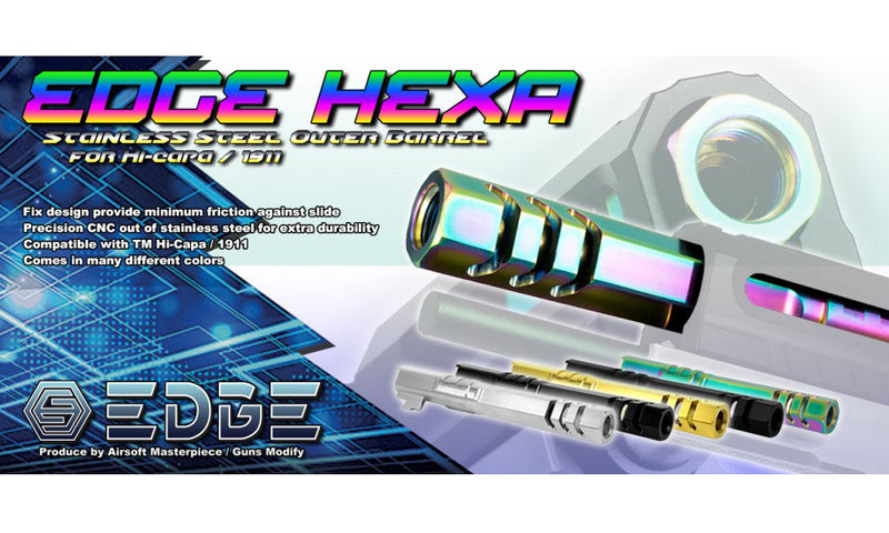 Load image into Gallery viewer, EDGE Custom “HEXA” Stainless Steel Outer Barrel for Hi-CAPA 5.1