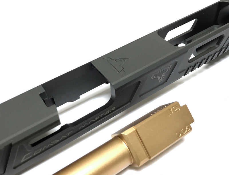 Load image into Gallery viewer, Nova T-style G17L Aluminum Slide for Marui Arisoft G17 GBB series - Black
