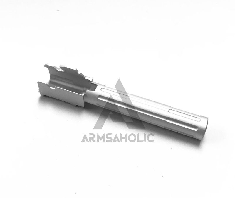 Load image into Gallery viewer, 5KU 9INE Type Fluted Outer Outer Barrel For Marui G17 GBB #GB-459 SILVER